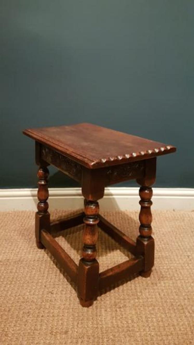 Edwardian Oak Joint Stool - Image 2