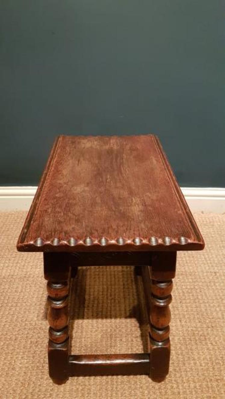 Edwardian Oak Joint Stool - Image 3