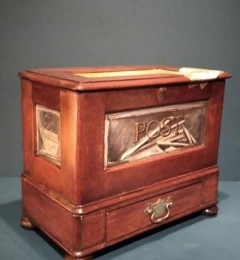 Unusual Victorian Painted Mahogany Post Box