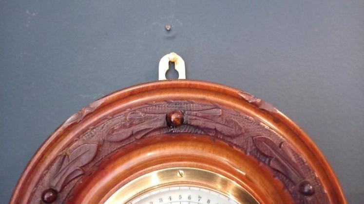 Victorian Walnut Carved Chelmsford Barometer - Image 2