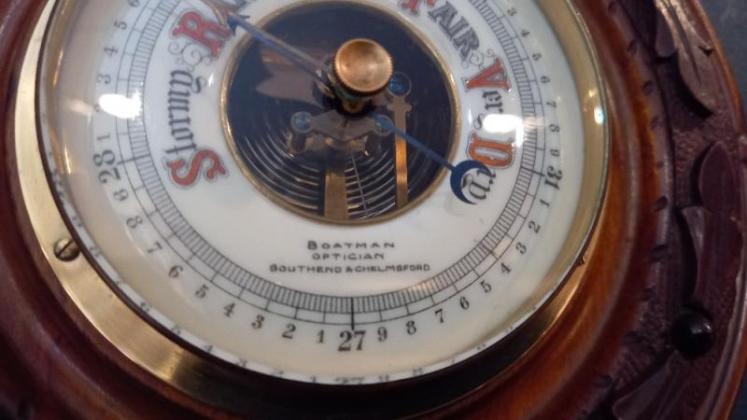 Victorian Walnut Carved Chelmsford Barometer - Image 3