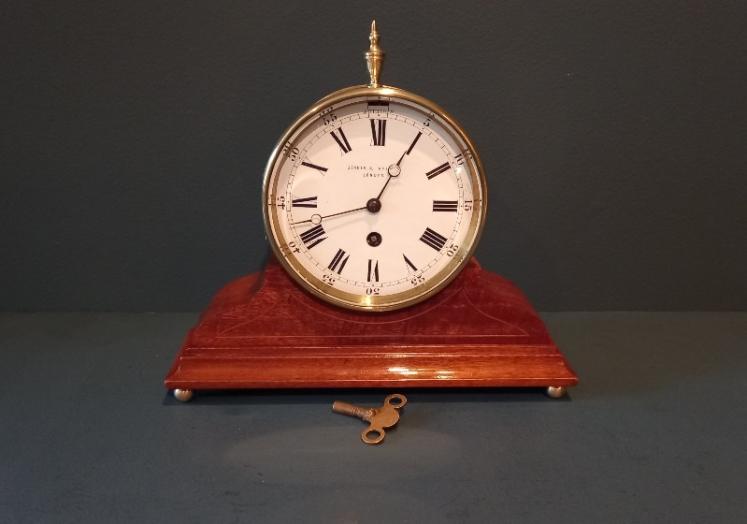 Victorian Brass Drum Station Master's Clock - Image 1