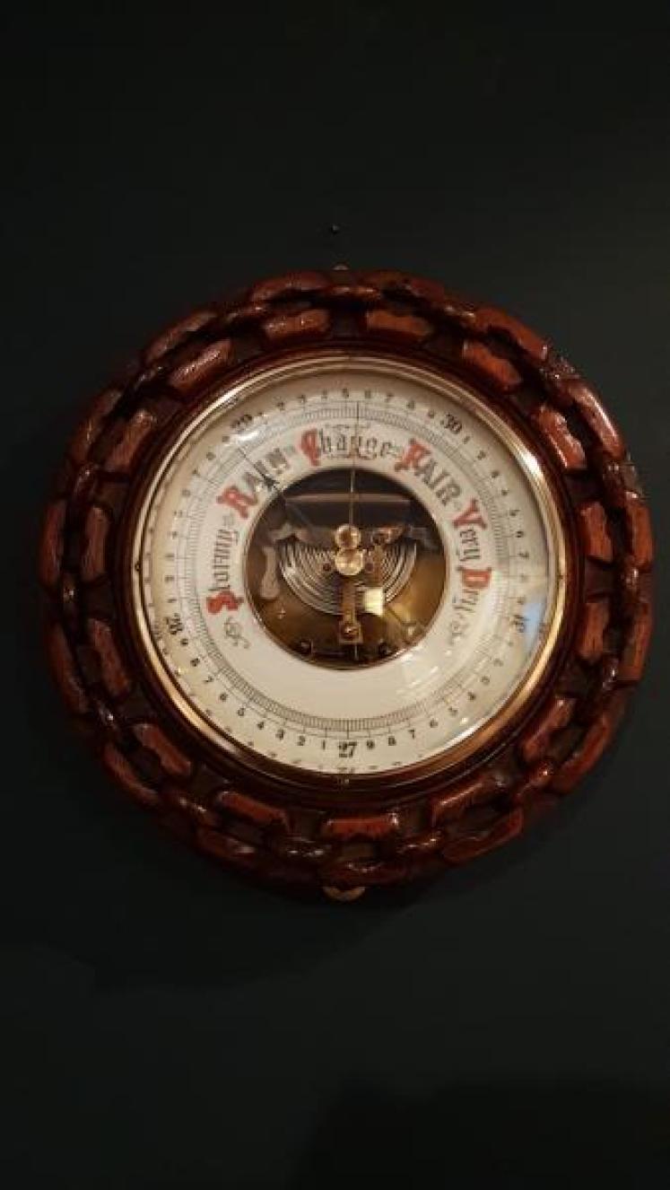 Victorian Carved Oak Barometer - Image 1