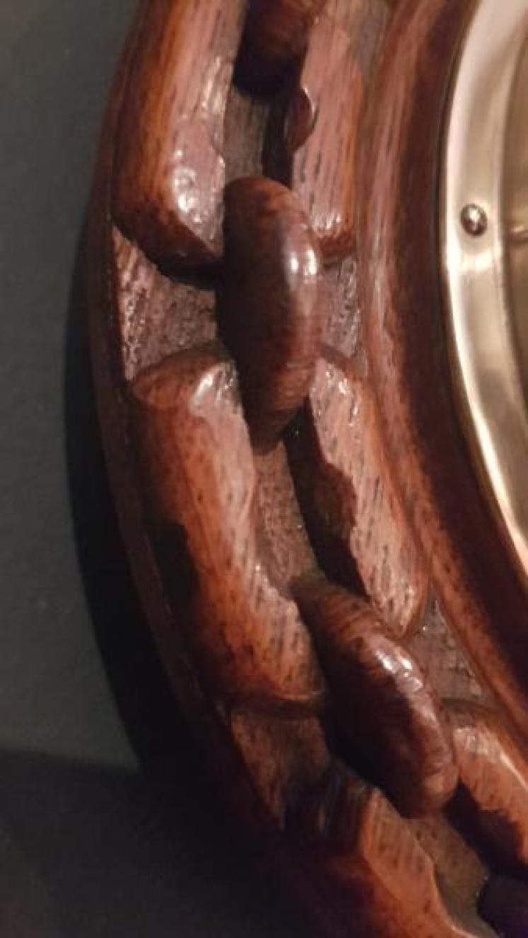 Victorian Carved Oak Barometer - Image 3