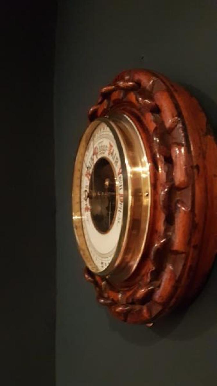 Victorian Carved Oak Barometer - Image 5