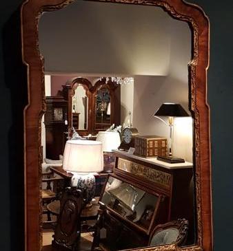 George III Style Walnut Mirror 