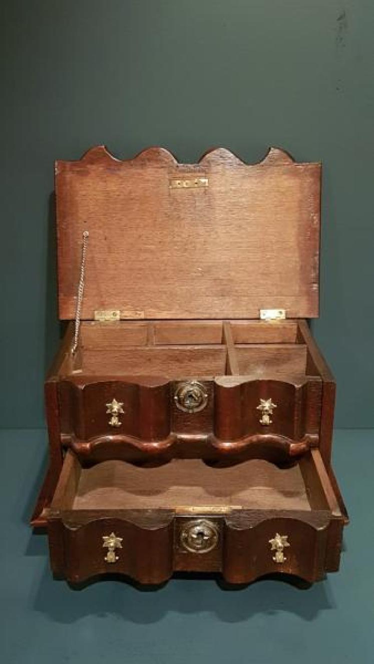 George I Oak Table Top Chest  - Image 5