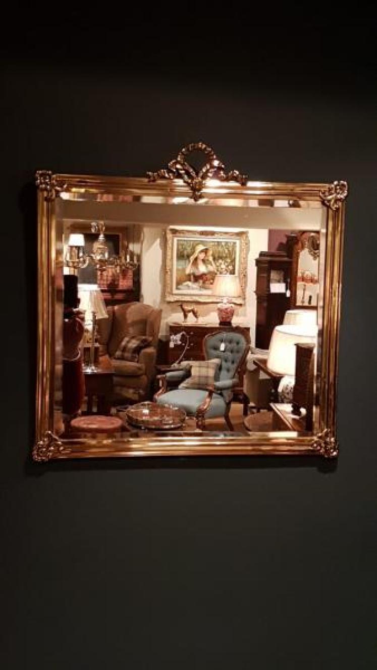 Quality Victorian Brass Framed Mirror - Image 2