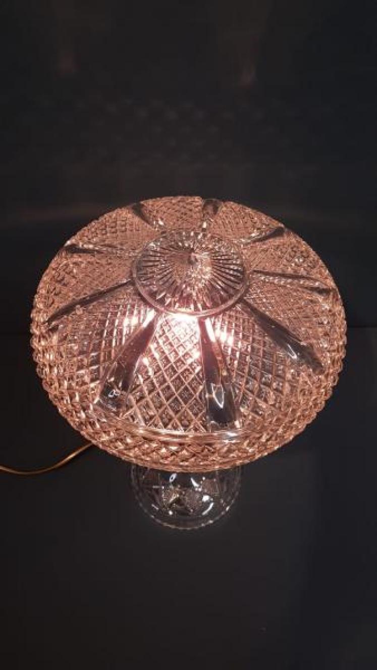 Edwardian Cut Crystal Table Lamp and Shade - Image 2