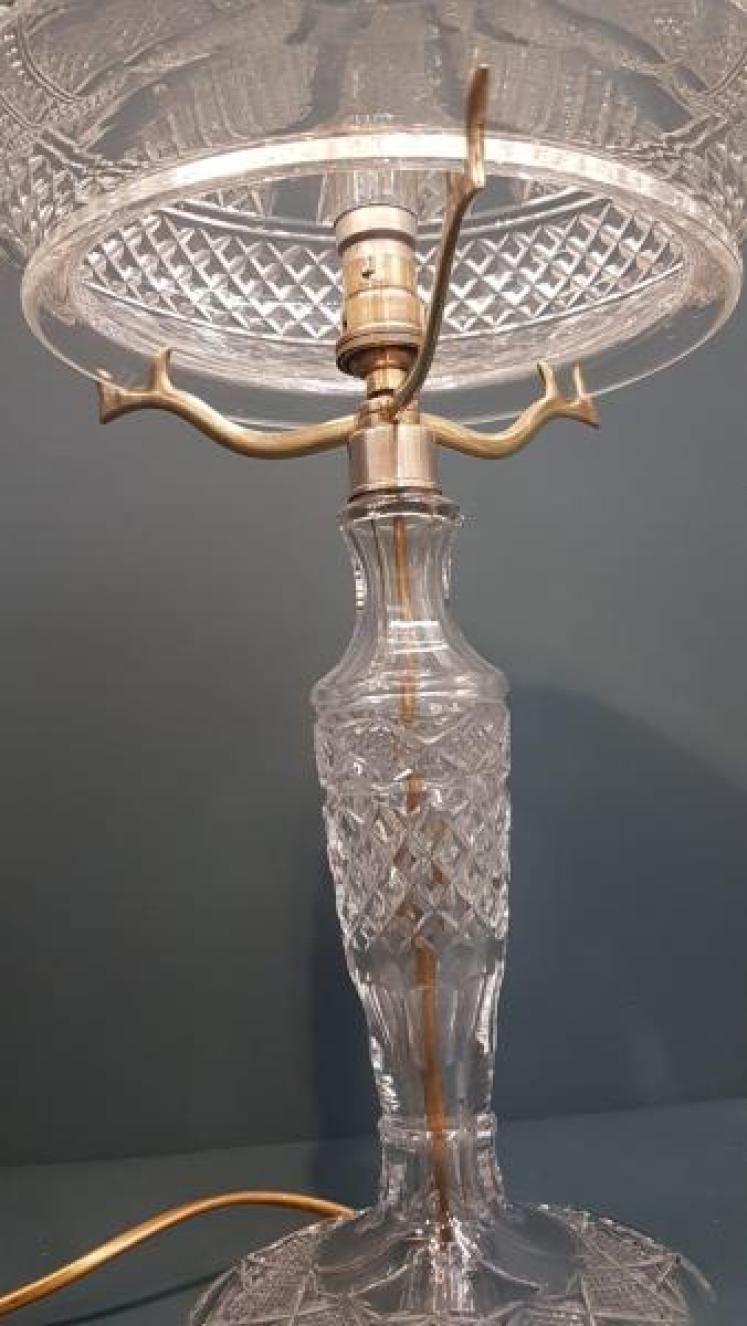 Edwardian Cut Crystal Table Lamp and Shade - Image 5