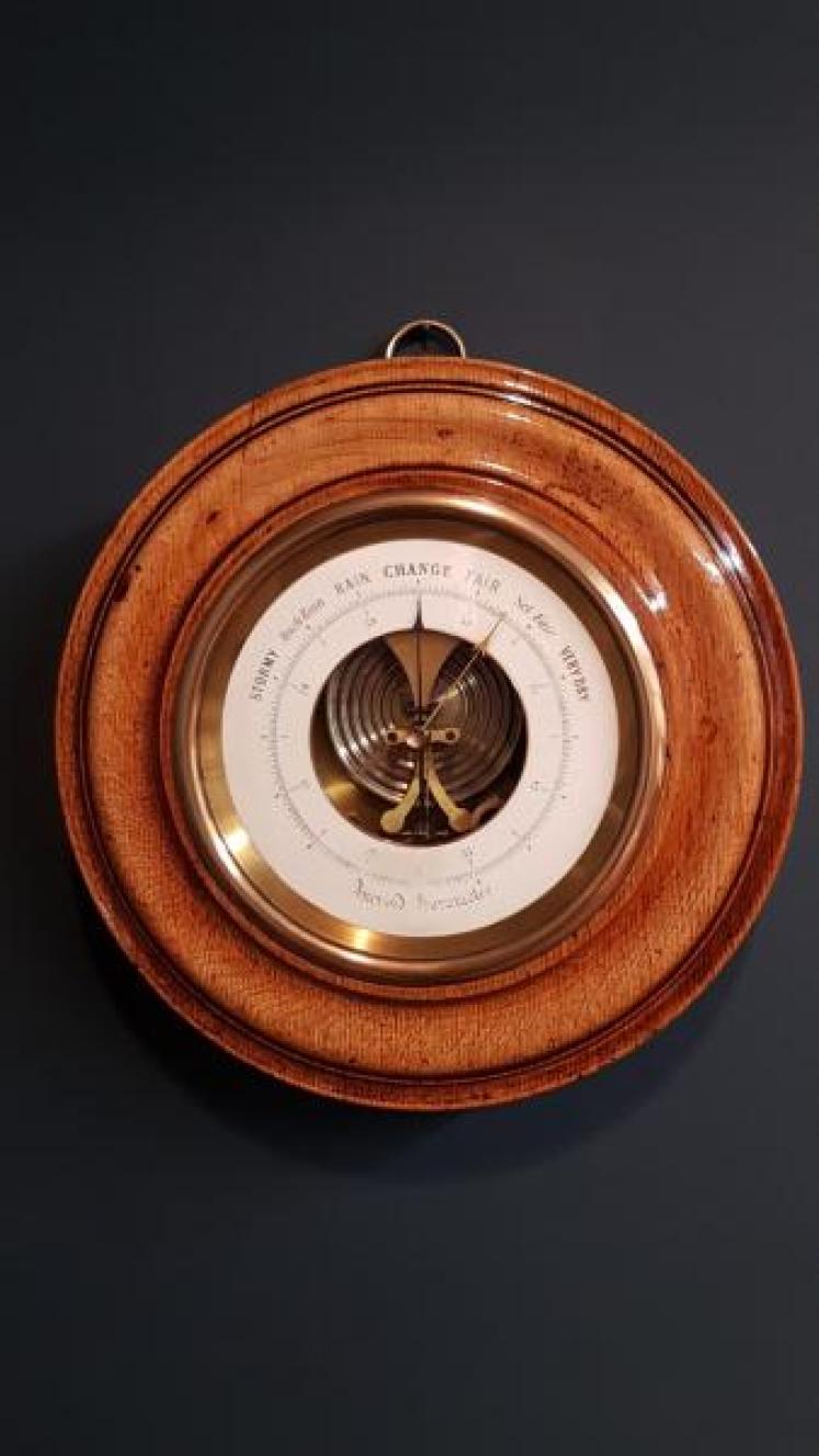 Early Oak Cased Ships Barometer - Image 1