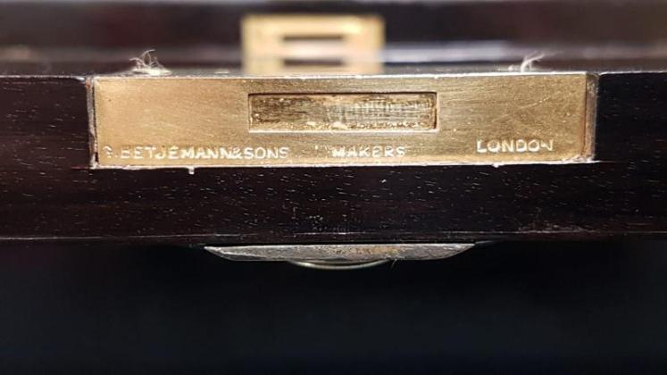 Brass Bound Coromandel Writing Slope - Image 3