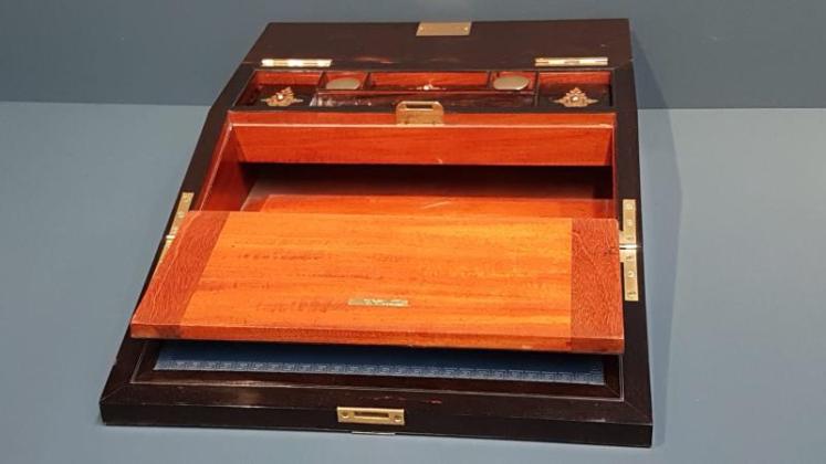 Brass Bound Coromandel Writing Slope - Image 4