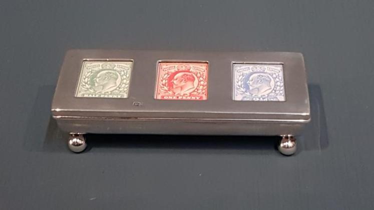 Silver Three Section Stamp Box - Image 6