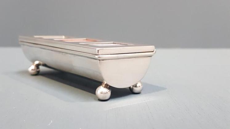 Silver Three Section Stamp Box - Image 7