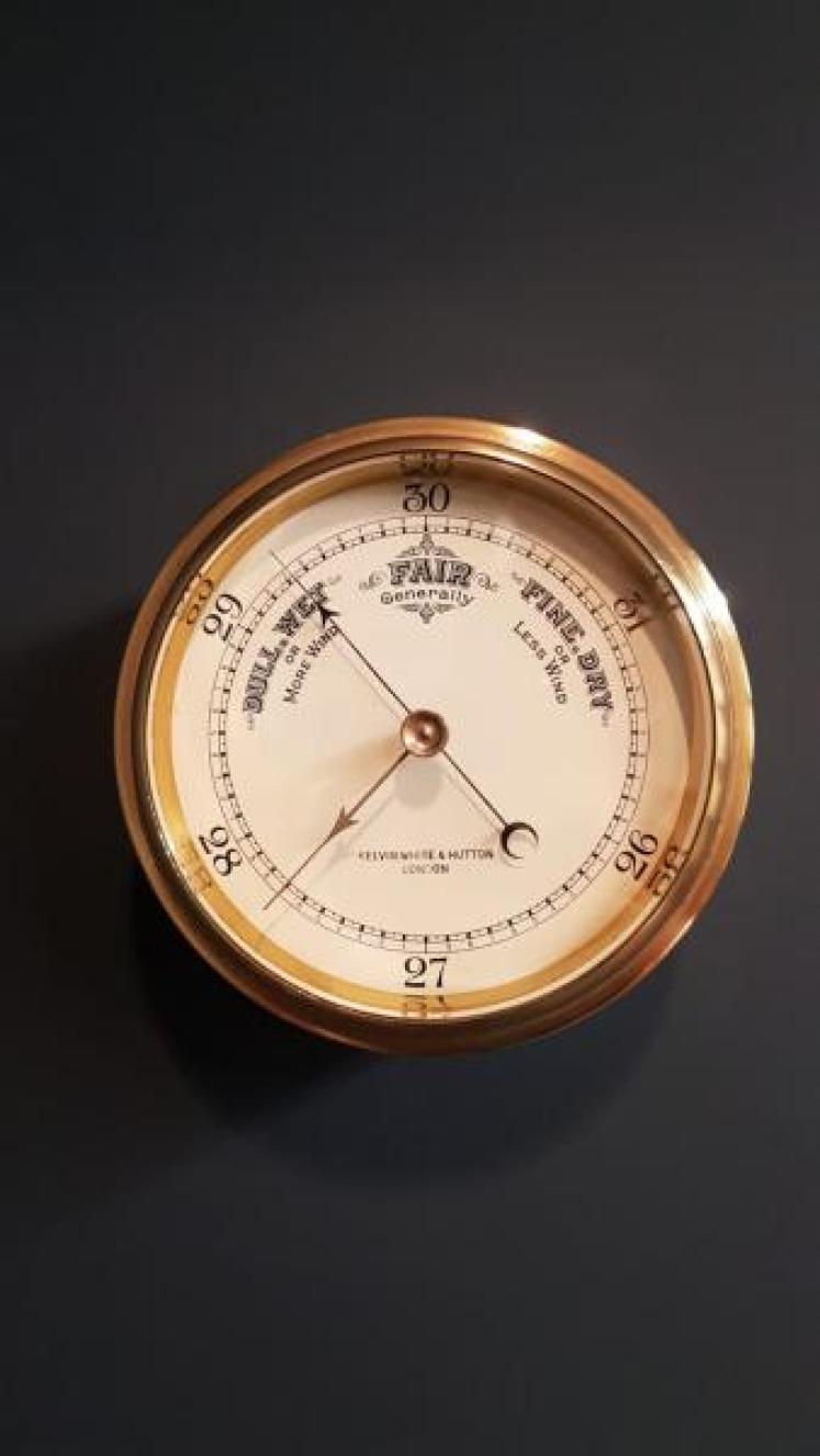 Edwardian London Made Ships Bulkhead Barometer - Image 1