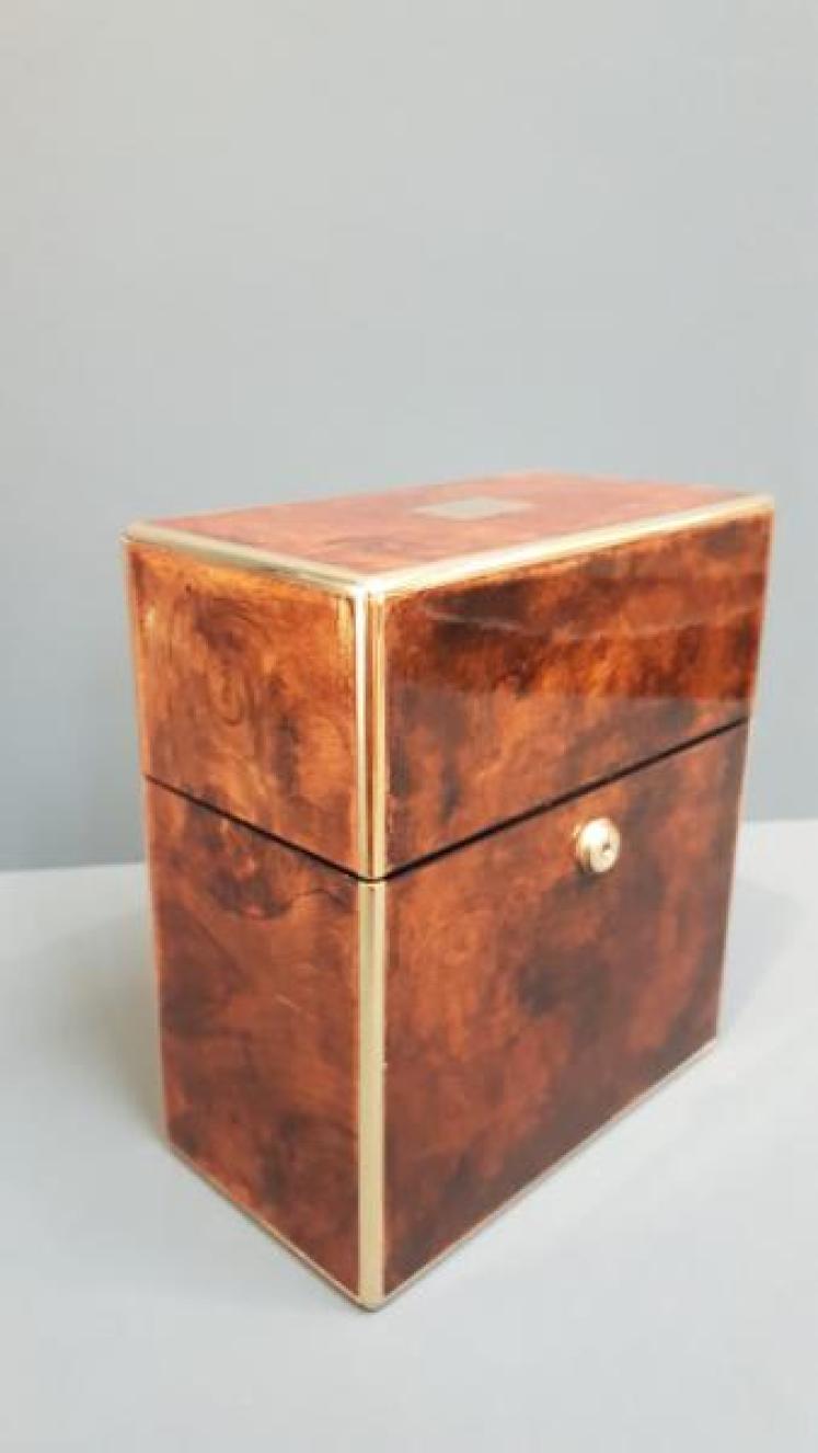 Superb Victorian Burr Walnut Tantalus Box - Image 2