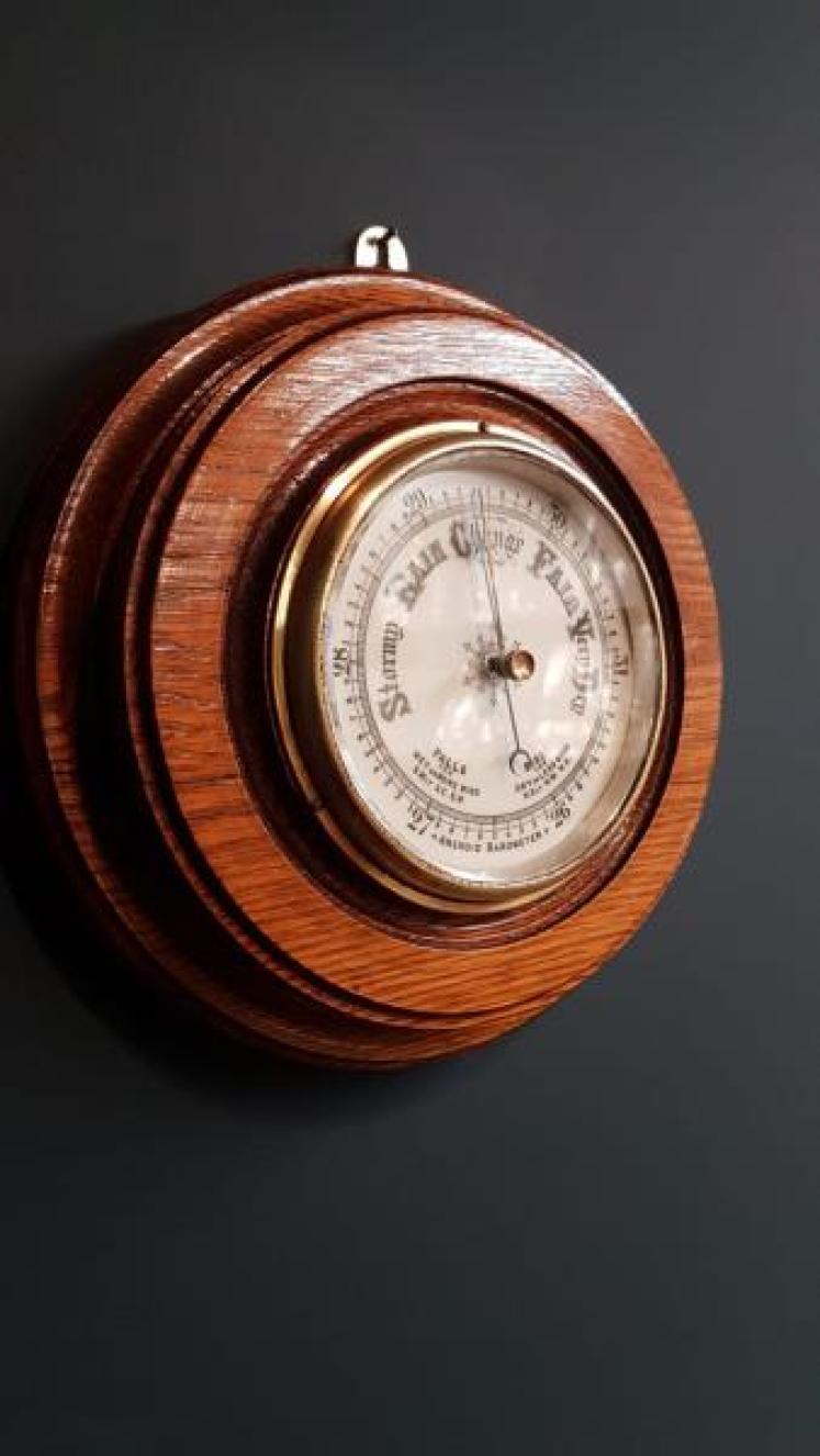 Victorian Oak Ships Barometer - Image 7