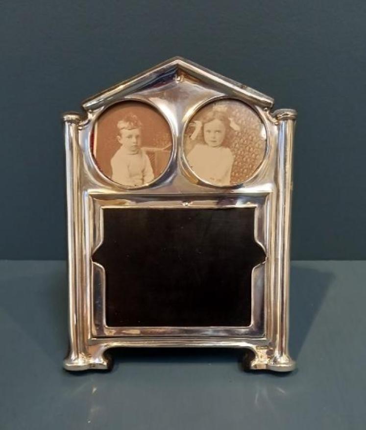 Rare Edwardian Silver Three Window Photo Frame - Image 1