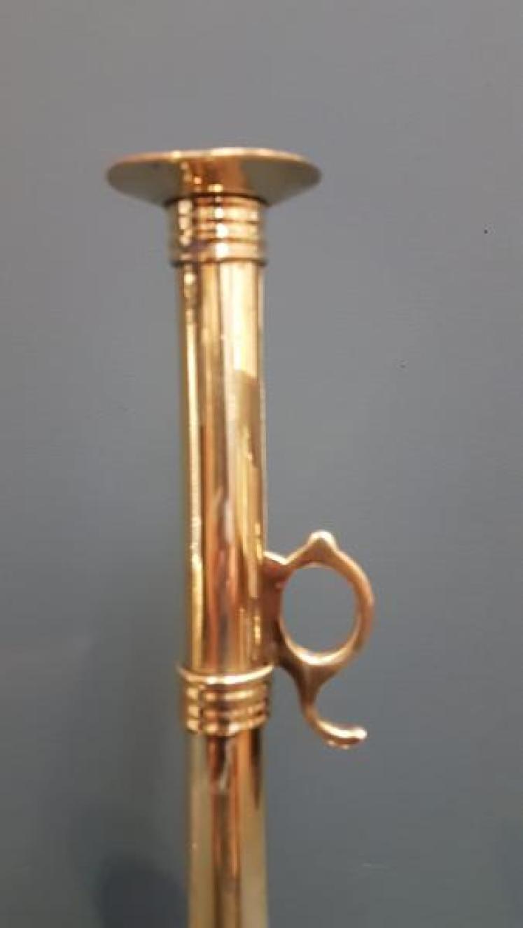 Pair of Tall George III Brass Candlesticks - Image 3