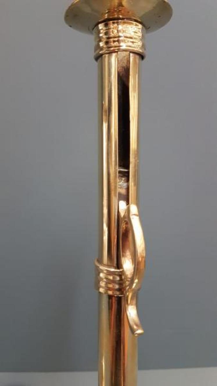 Pair of Tall George III Brass Candlesticks - Image 5