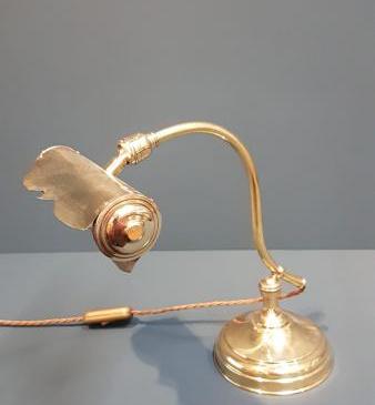 Edwardian Brass Adjustable Desk Lamp