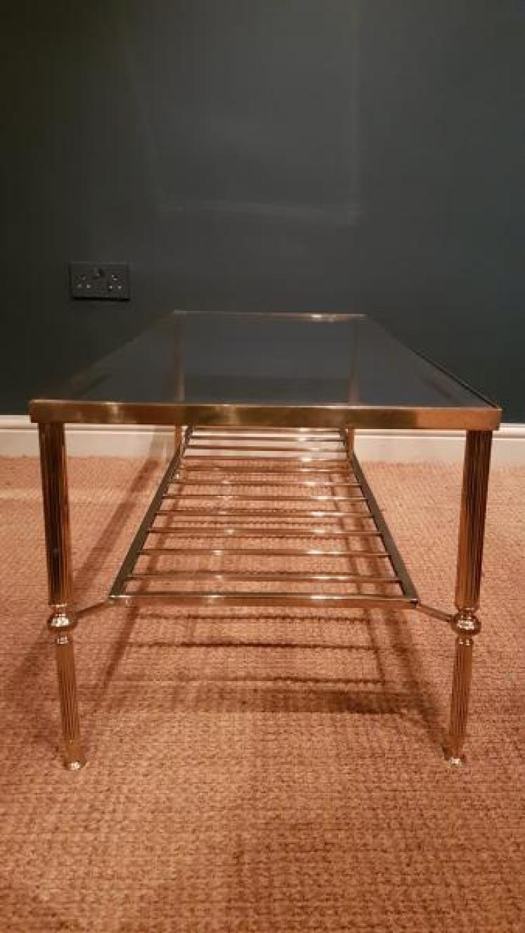 Stylish 1950's Brass and Glass Coffee Table - Image 6
