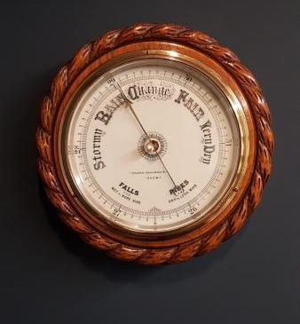 Victorian Oak Ships Barometer