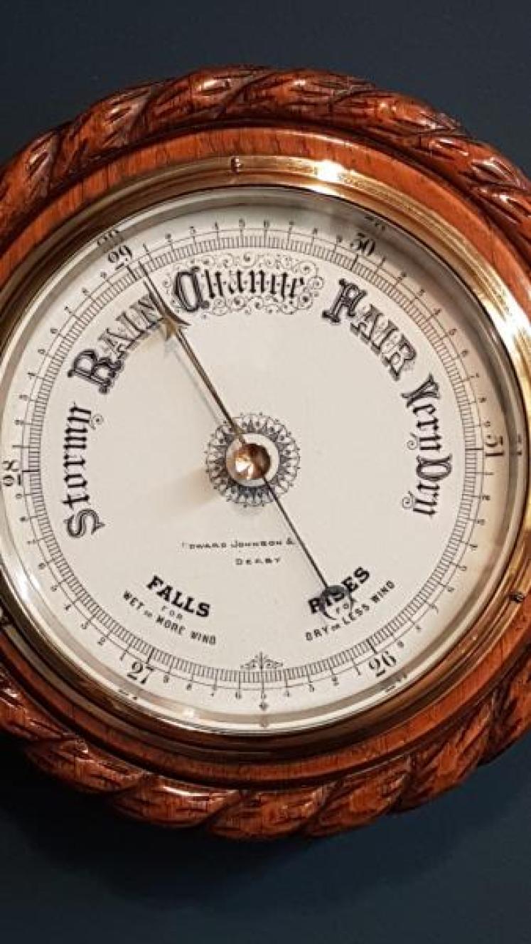 Victorian Oak Ships Barometer - Image 3
