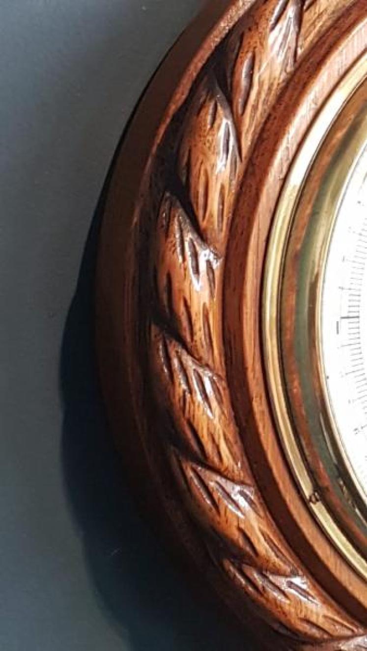 Victorian Oak Ships Barometer - Image 7