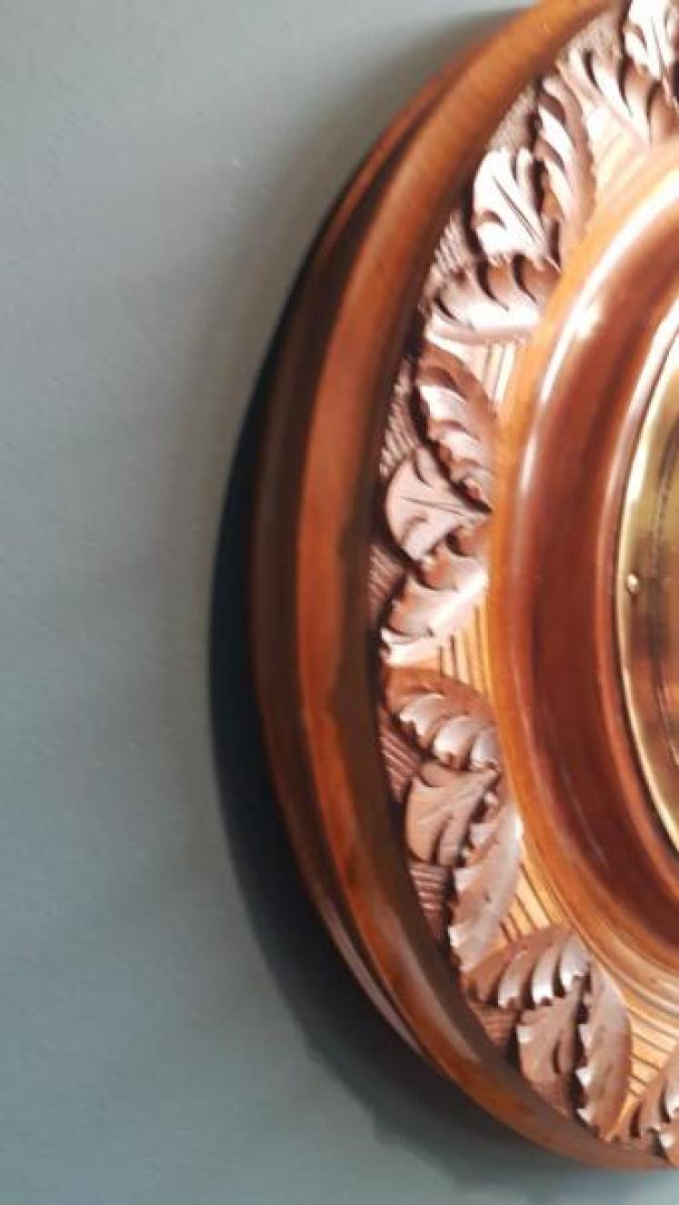 Victorian Walnut Skeletonised 10" Aneroid Barometer - Image 3