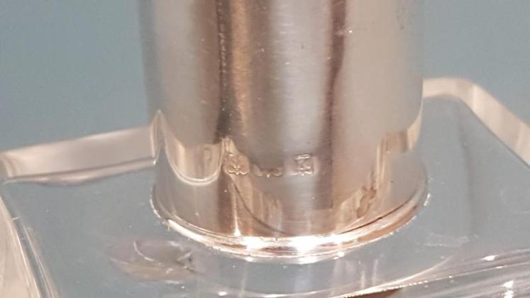 Engine Turned Pink Enamel and Silver Scent Bottle - Image 6