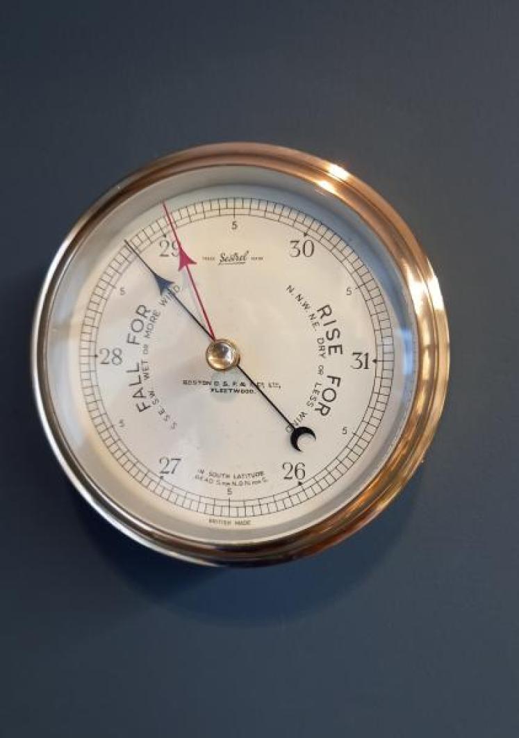 Fleetwood Polished Brass Bulkhead Marine Barometer - Image 1