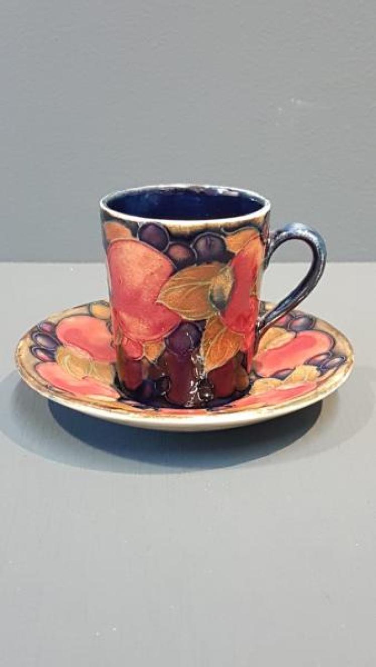 Moorcroft Coffee Cup and Saucer - Image 1