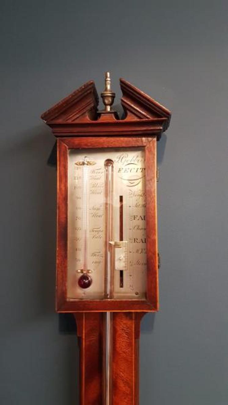 George III Mahogany Stick Barometer - Image 4