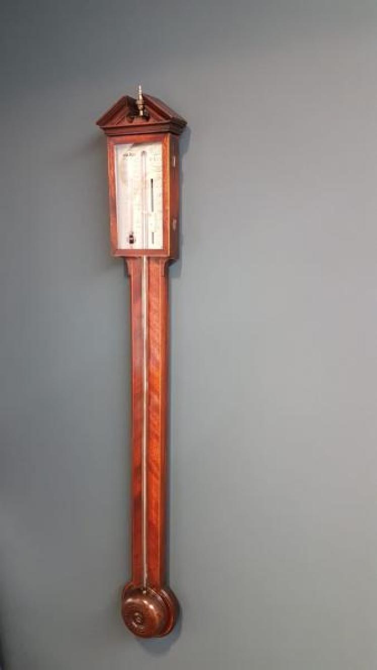 George III Mahogany Stick Barometer - Image 7