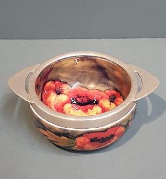 Moorcroft Big Poppy Pewter Mounted Dish