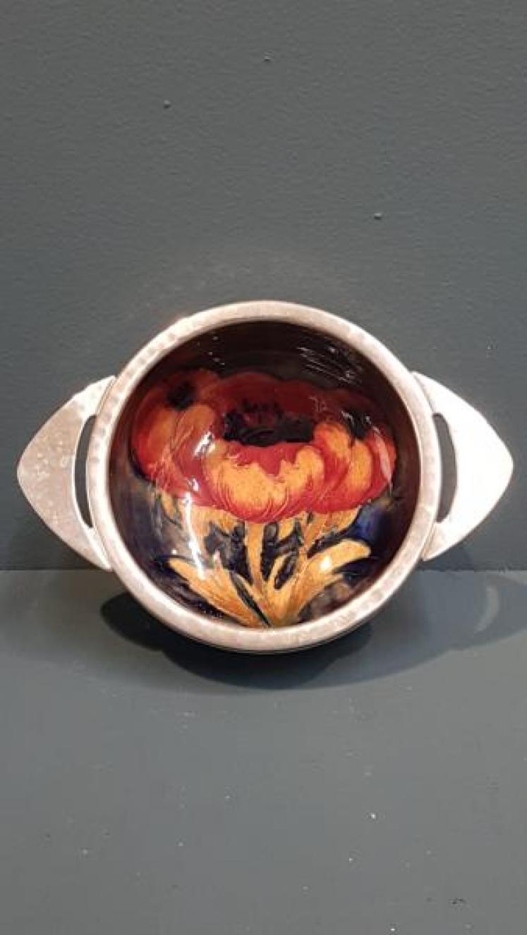 Moorcroft Big Poppy Pewter Mounted Dish - Image 5