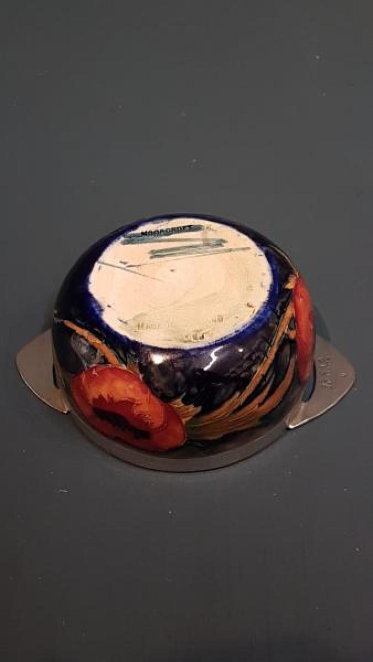 Moorcroft Big Poppy Pewter Mounted Dish - Image 6