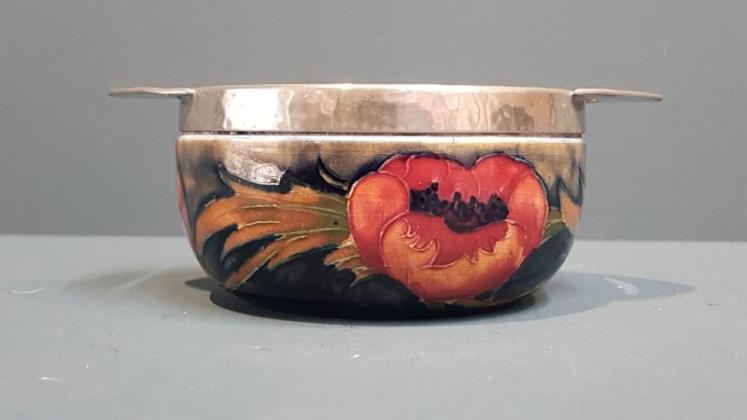 Moorcroft Big Poppy Pewter Mounted Dish - Image 7