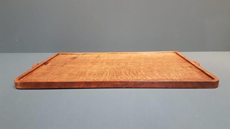Superb 1940's Mouseman Oak Tray - Image 2