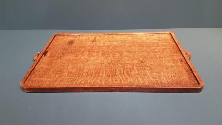 Superb 1940's Mouseman Oak Tray - Image 4