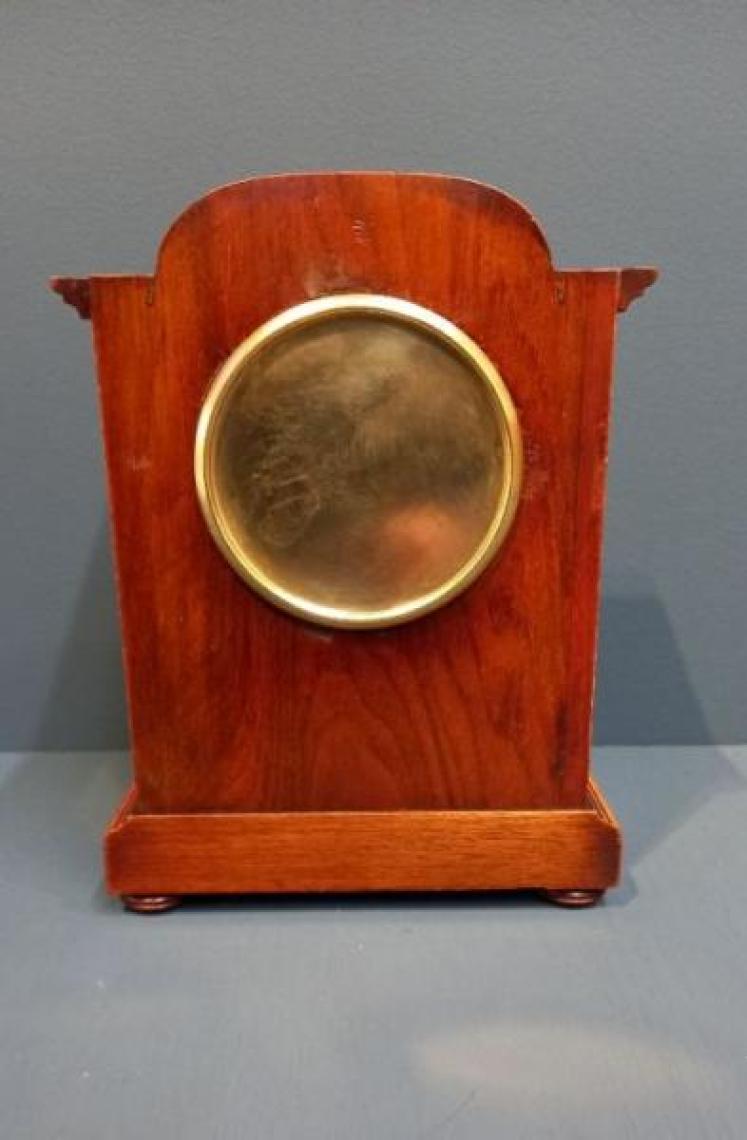 Victorian Burr Walnut Inlaid Mantel Clock - Image 7