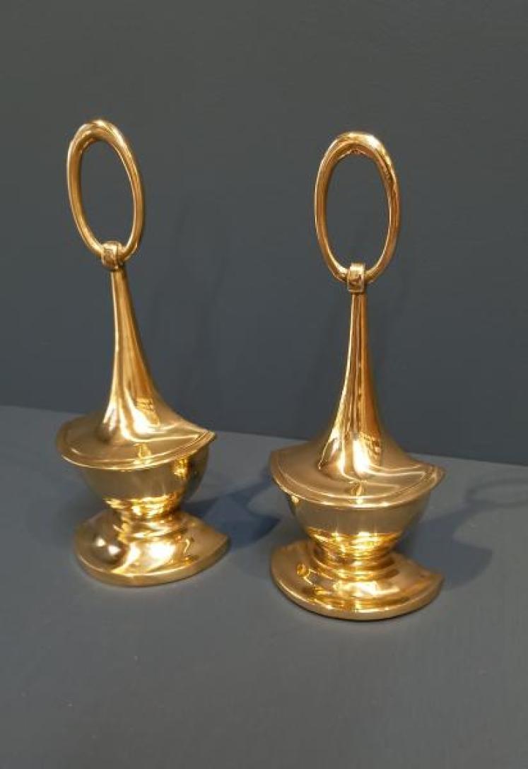 Pair of Regency Period Brass Door Stops - Image 2
