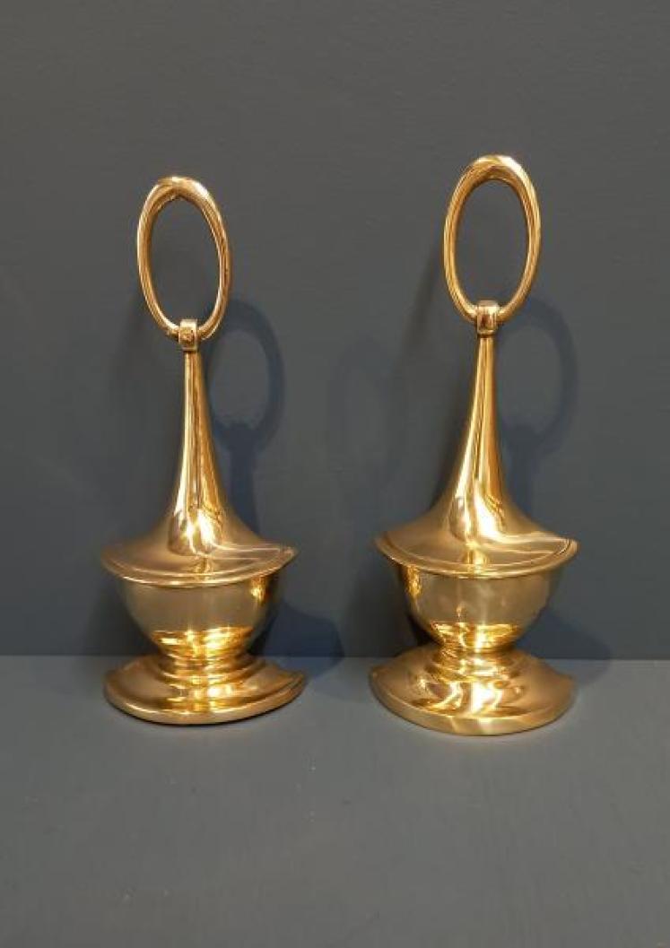 Pair of Regency Period Brass Door Stops - Image 7