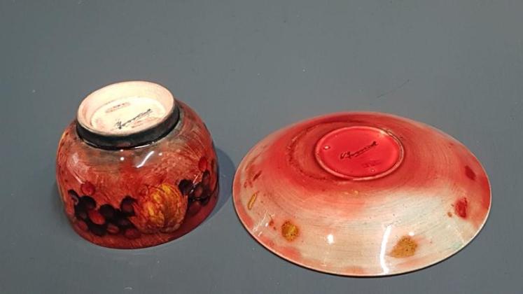 Moorcroft Leaf and Berries Flambe Cup and Saucer - Image 3