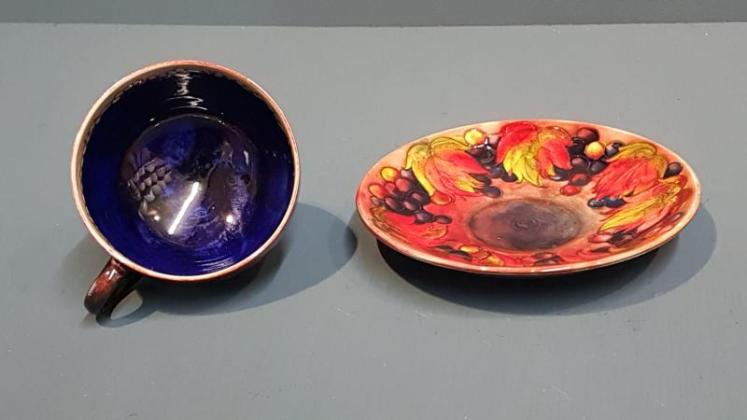 Moorcroft Leaf and Berries Flambe Cup and Saucer - Image 4