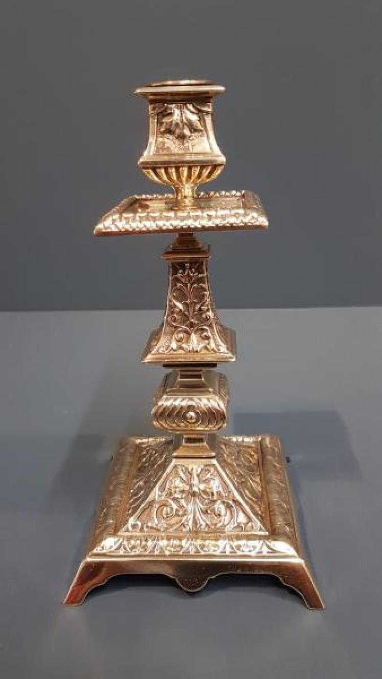 Pair Victorian Brass Candlesticks - Image 6