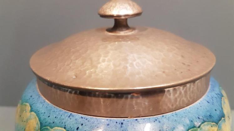 Moorcroft Moonlit Blue Pewter Top Biscuit Jar - Image 3