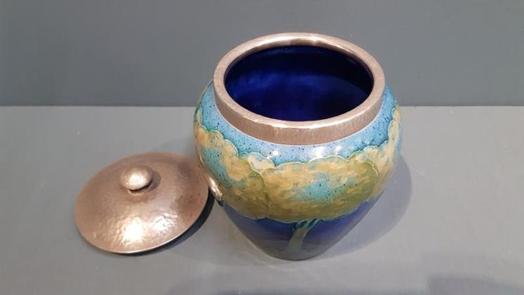 Moorcroft Moonlit Blue Pewter Top Biscuit Jar - Image 6